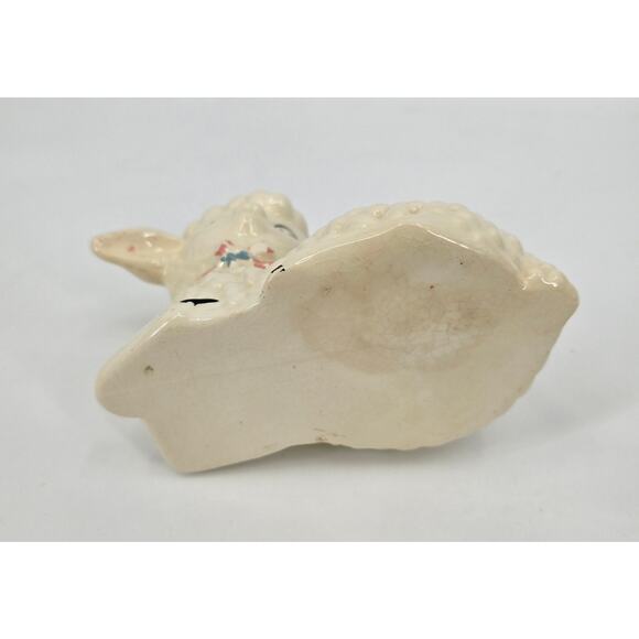 Vintage Ceramic Lamb Planter – Winking Sheep with Bow – 1950s Japan Style - Picture 6 of 7